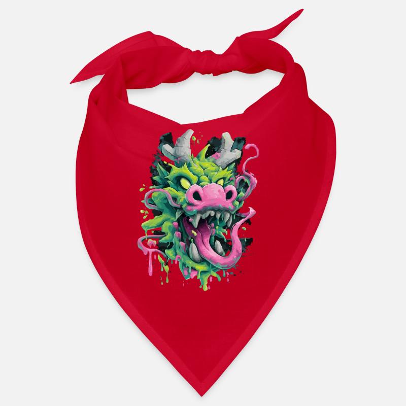 Psychedelic Dragon Head Japan Street Art Style Bandana