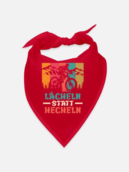 Elektro Rad E-BIKE LÄCHELN STATT HECHELN Lustiges - Bandana - Rot - Vorne