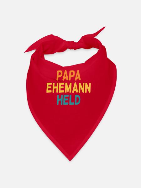 Papa, mari, héros, journée des hommes et journée de randonnée - Bandana - rouge - Devant