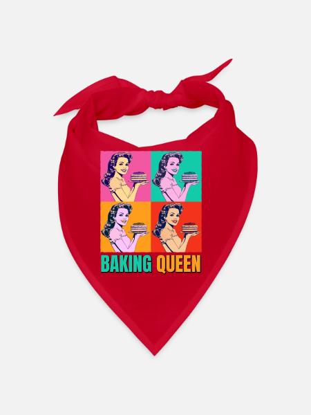 Baking Cake Baking Queen Baking Fairy Baker Pop Art - Bandana - red - Front