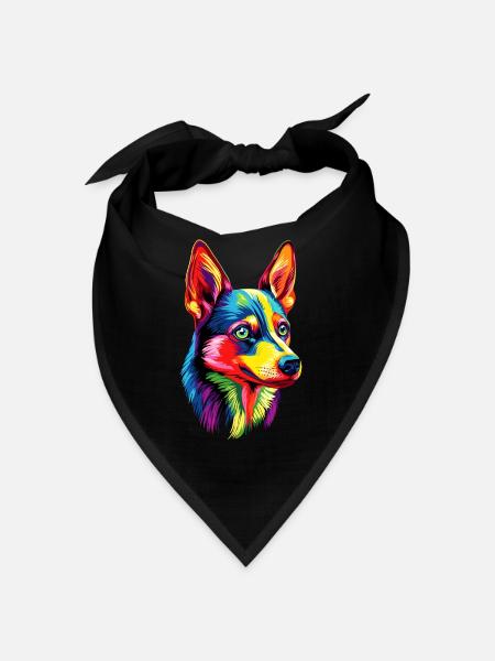 Russischer Toy Terrier Hund Russkiy Russian Toy - Bandana - Schwarz - Vorne