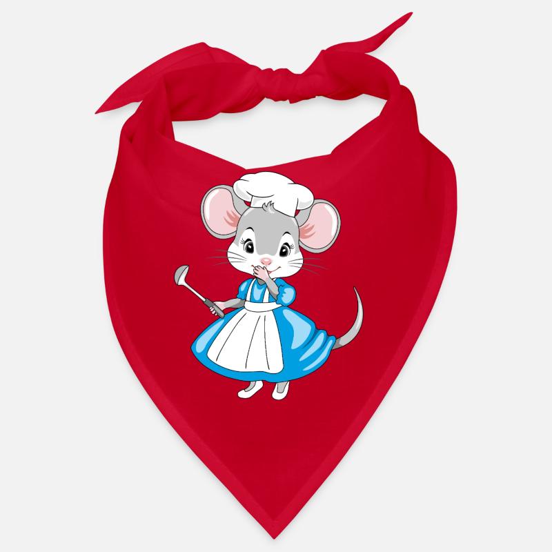 Souris de chef rieuse avec une louche à la main Bandana
