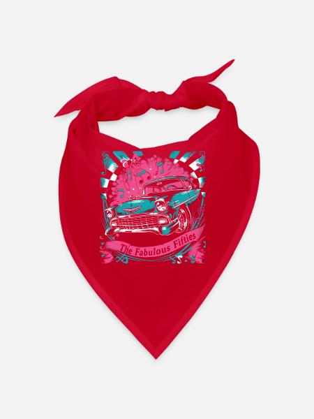 Fifties 1950s Car Music - Bandana - red - Front