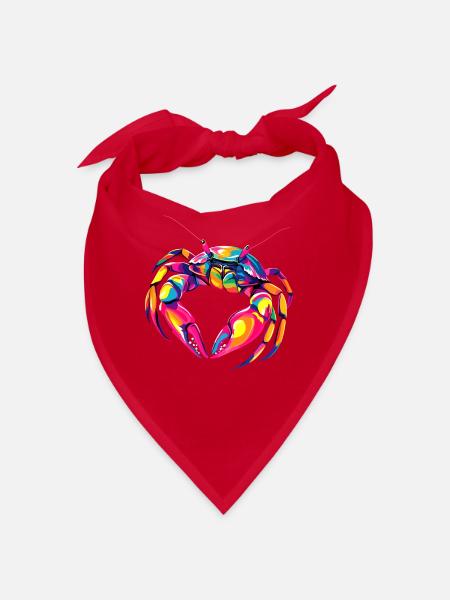 Crabe Crabe Crustacés Crabe Crabe de rivage Écrevisses - Bandana - rouge - Devant