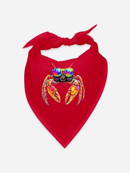 Crabe Crabe Crustacés Crabe Crabe de rivage Écrevisses - Bandana - rouge - Devant