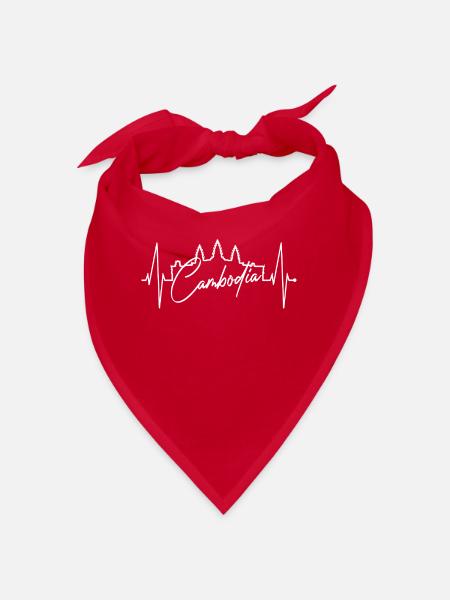 Cambodia Skyline Heartbeat Siem Raep Angkor Wat - Bandana - rouge - Devant