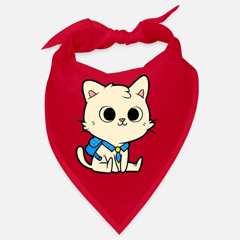 Conception de dessin animé de chat d’école mignon Bandana
