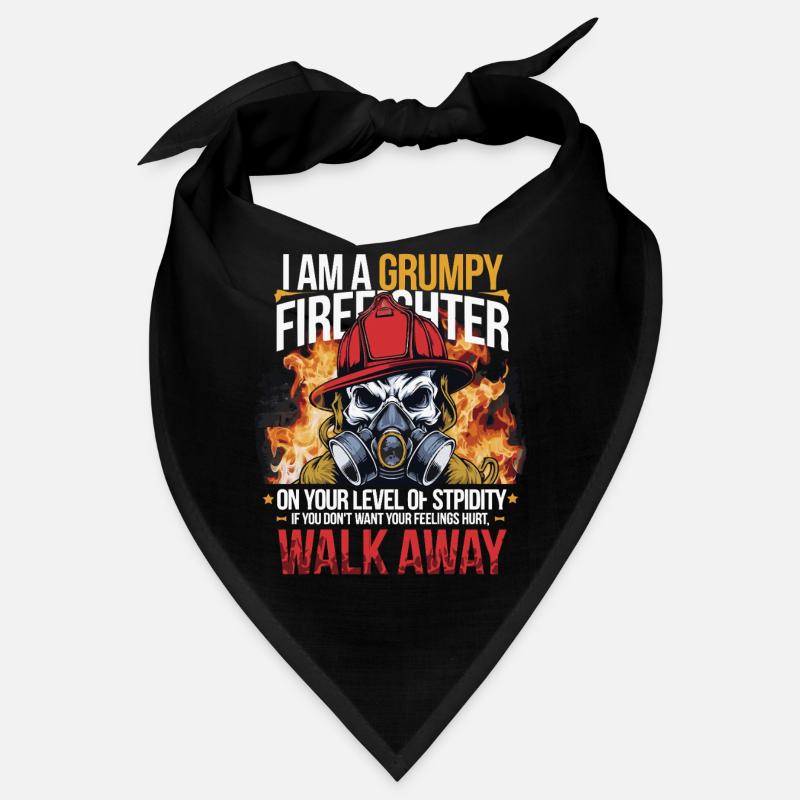 Grumpy Firefighter Skull Design Bandana
