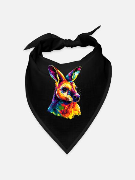 Wallaby Australien Outback Wildes Süßes Känguru - Bandana - Rot - Vorne