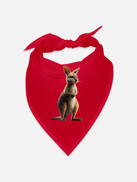 Wallaby Australien Outback Wildes Süßes Känguru - Bandana - Rot - Vorne