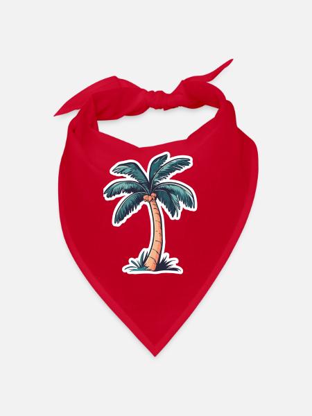 Palme - Bandana - Rot - Vorne