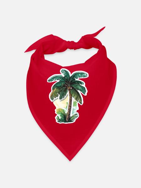 Palme - Bandana - Rot - Vorne