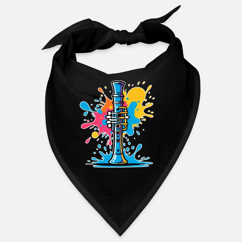 Lebendige Klarinetten Illustration Farbspritzern Bandana