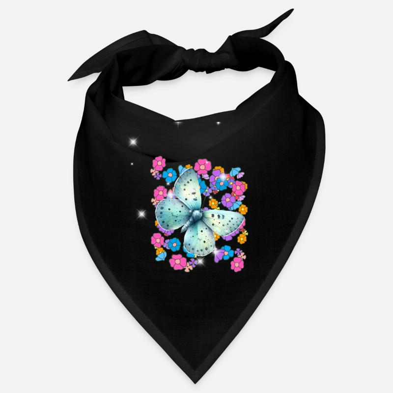 Retro Schmetterling Blumen 60er  Bandana