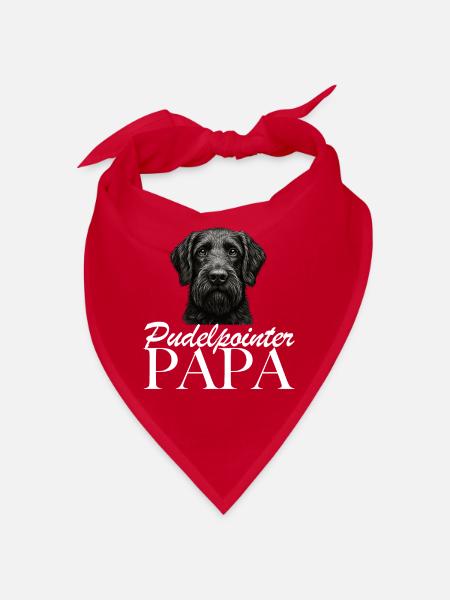 Pudelpointer Papa - Bandana - Rot - Vorne
