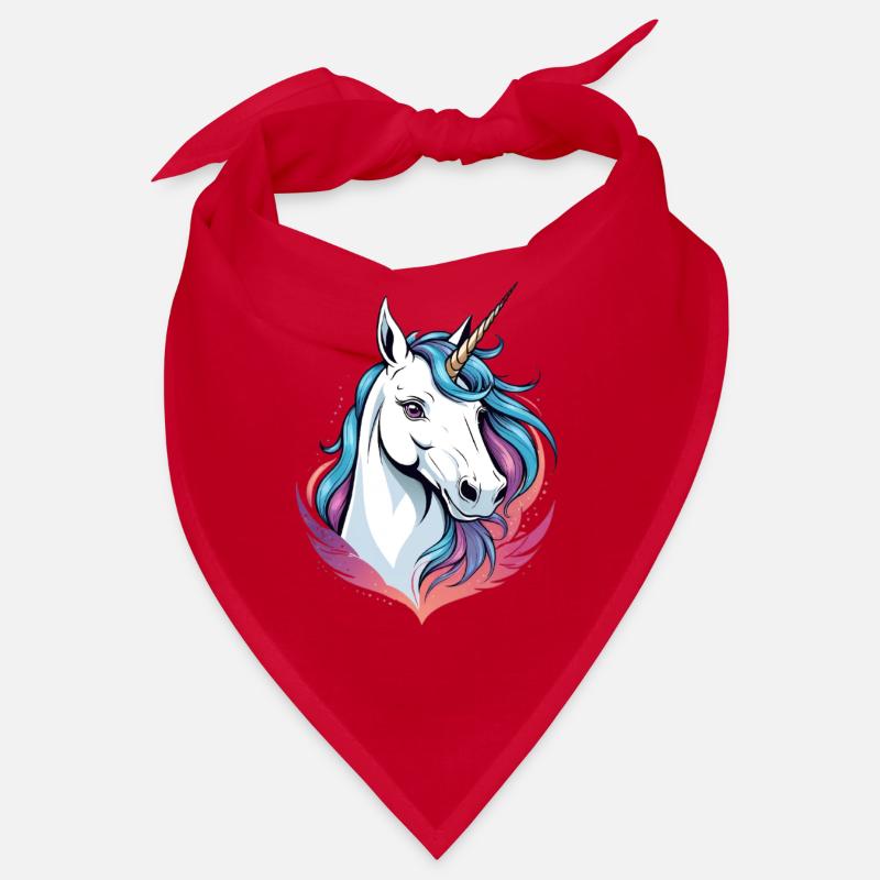 Magischer Einhornkopf mit farbiger Mähne Bandana