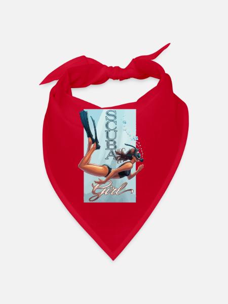 Scuba Girl Taucherin Design - Bandana - Rot - Vorne