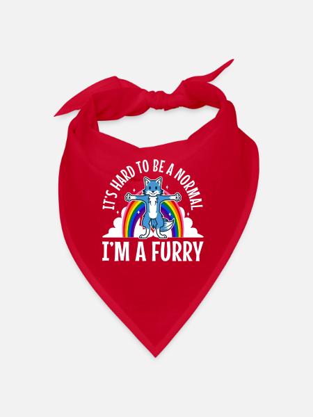 It's Hard To Be A Normal I'm A Furry - Bandana - Rot - Vorne