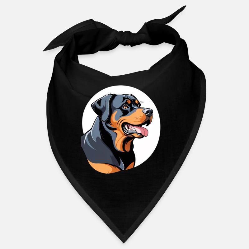 Rottweiler Bloc de couleur Portrait Bandana