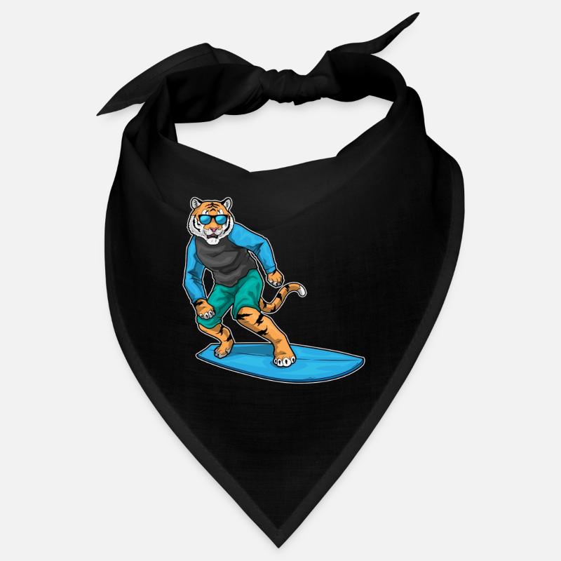 Tiger Surfing Surfboard Summer Bandana