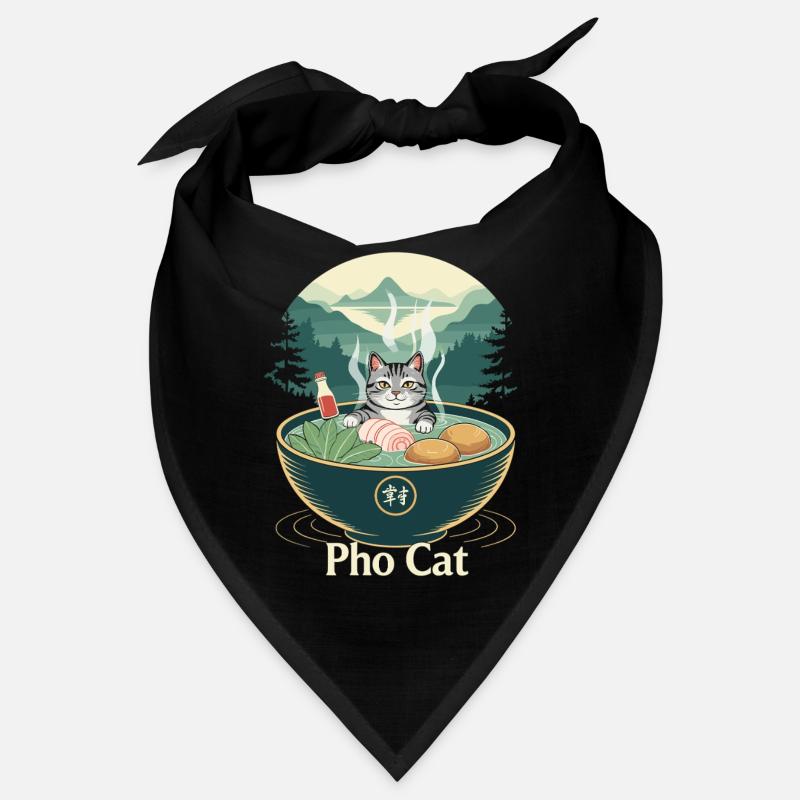 Pho Cat in a ramen cup Bandana