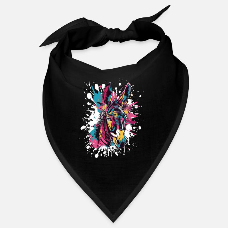 Éclaboussures de tête de zèbre colorées Bandana