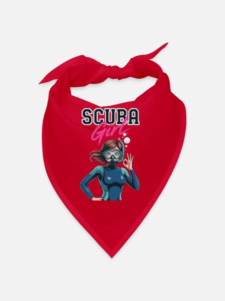 Scuba Girl Taucherin Design - Bandana - Rot - Vorne
