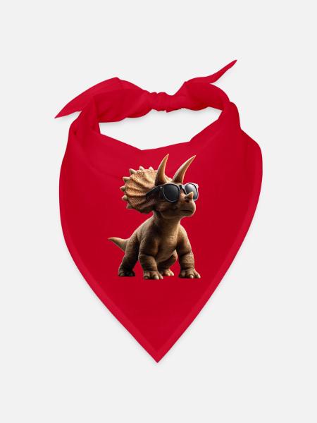 Triceratops Dinosaurier Dinos Triceratops Dino - Bandana - Rot - Vorne