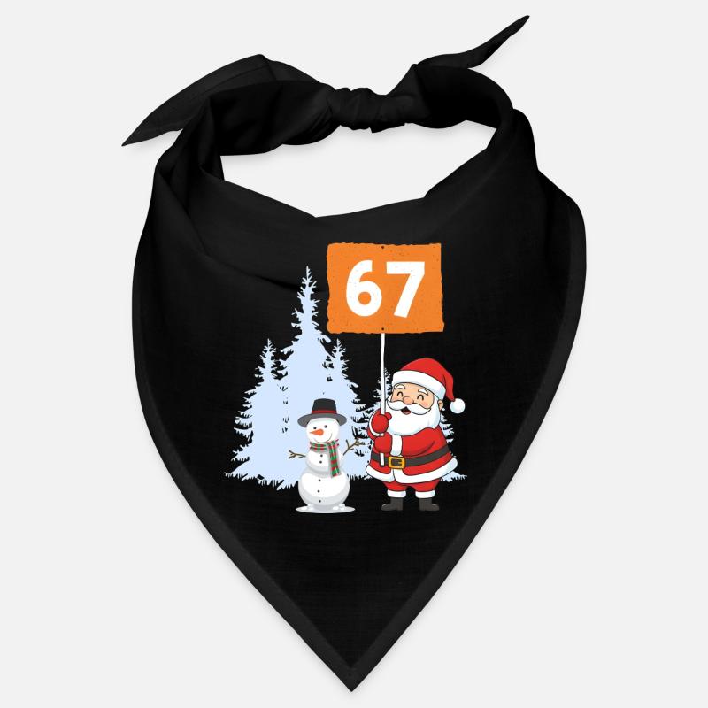 Santa und Schneemann mit 67 Schild Bandana