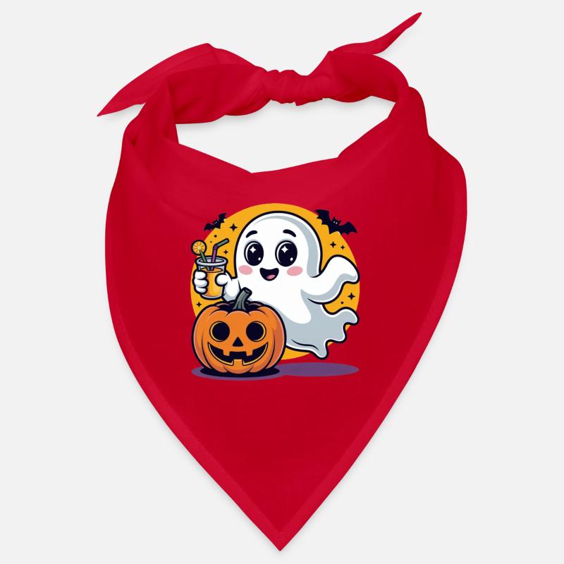Fantôme Halloween Mignon avec Citrouille Bandana