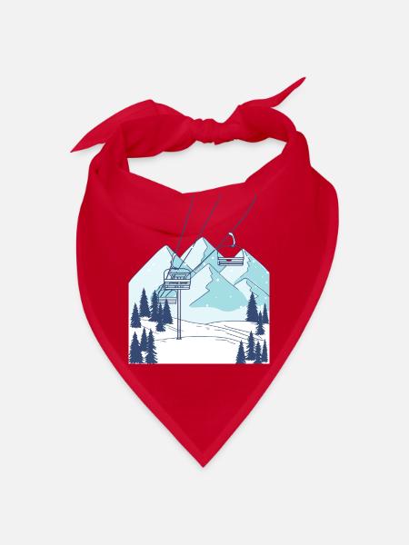 Skilift Berg Winterlandschaft - Bandana - Rot - Vorne