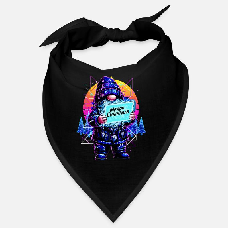 Merry Christmas - Synthwave Gnome 80s Bandana