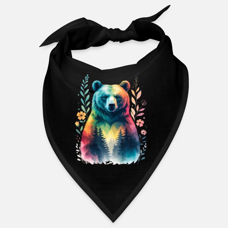 Regenbogenbär im Wald Bandana