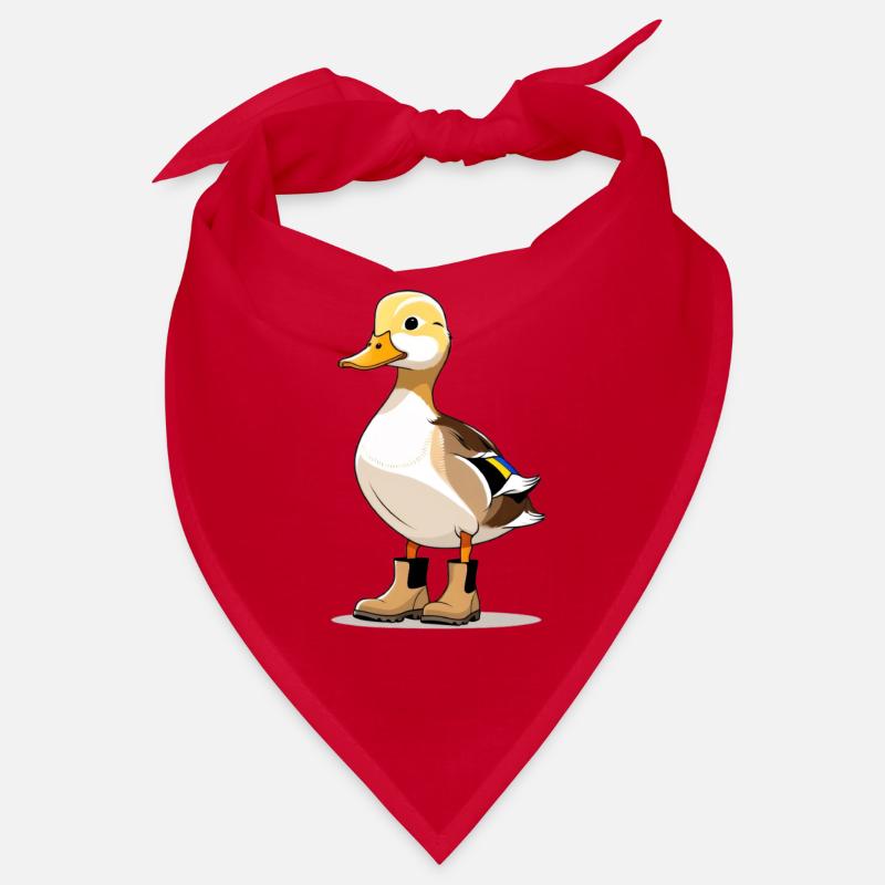 Dessin animé canard dans les bottes Bandana