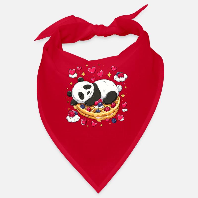 Panda on Waffle Dreams - Bandana - rouge