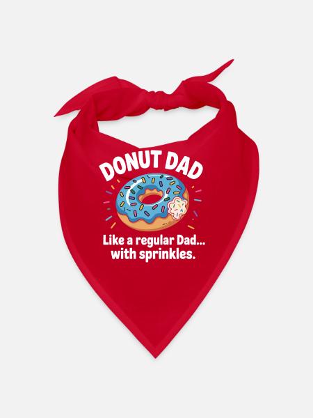 Donut Dad Sprinkles Humor - Bandana - Rot - Vorne