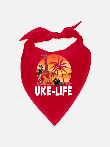 Hawaiian Ukulele Uke Uke Life - Bandana - Rot - Vorne