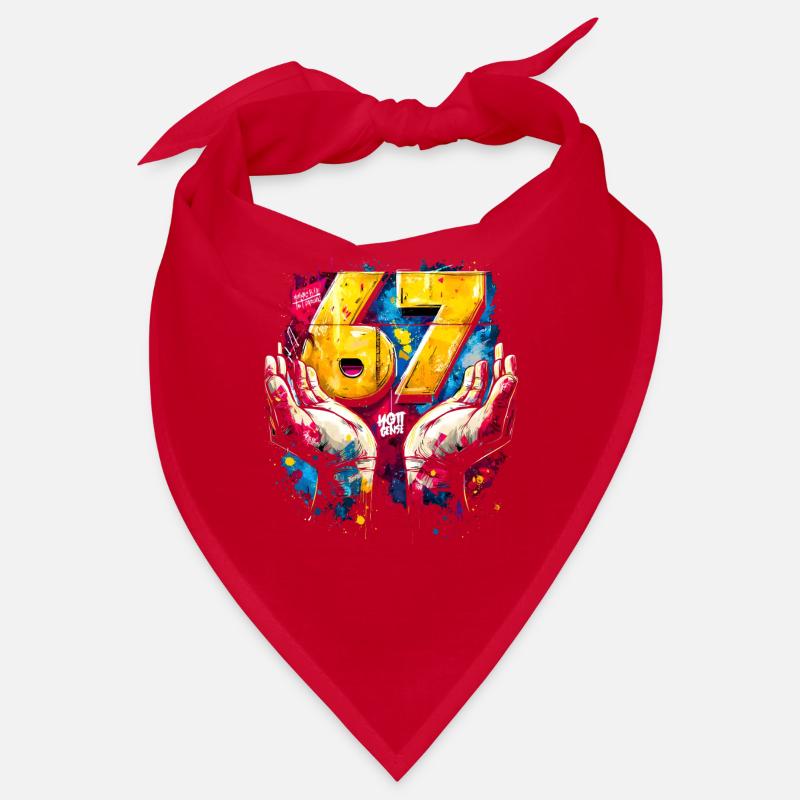 6 7 Mème du graffiti - Bandana - rouge