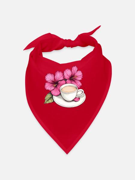 Hibiskus Kaffeetasse Impression - Bandana - Rot - Vorne