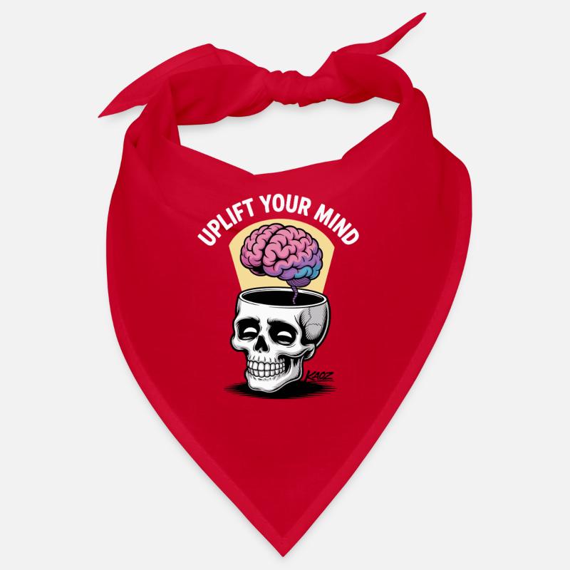 Skull and Floating Brain, uplift your mind Bandana