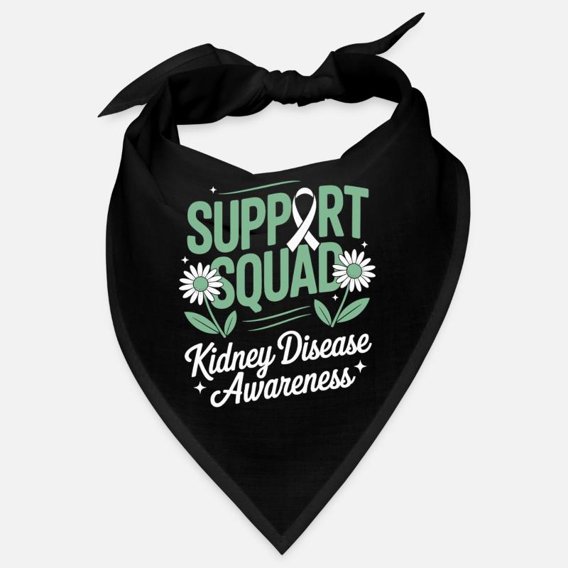 Support Squad Kidney Awareness green ribbon Bandana