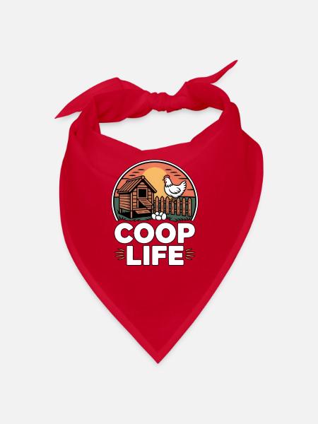 Coop Life Hühnerhalter Huhn - Bandana - Rot - Vorne