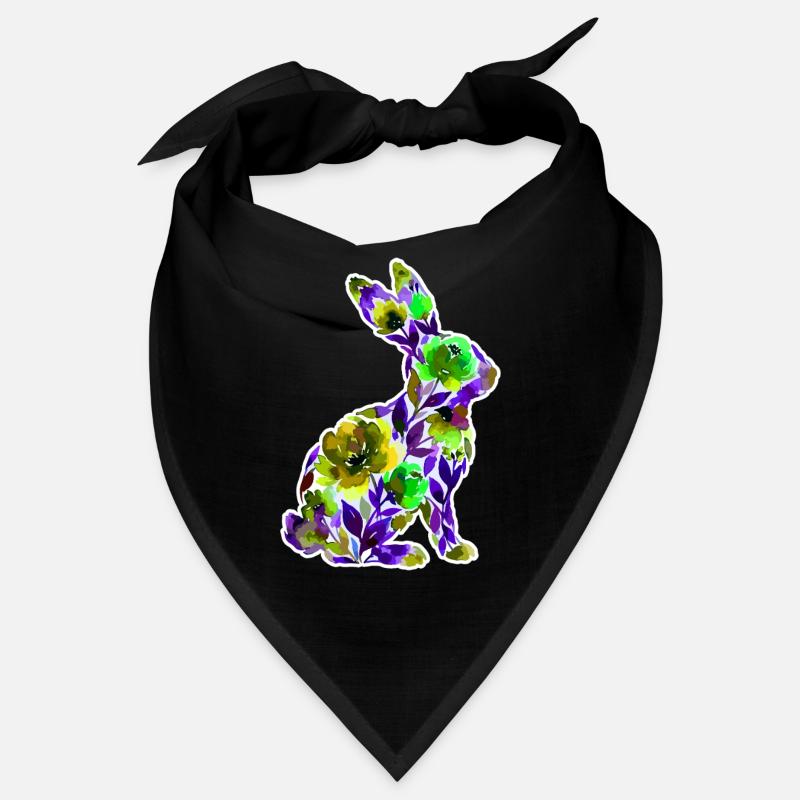 Hase Silhouette Blumen Bandana