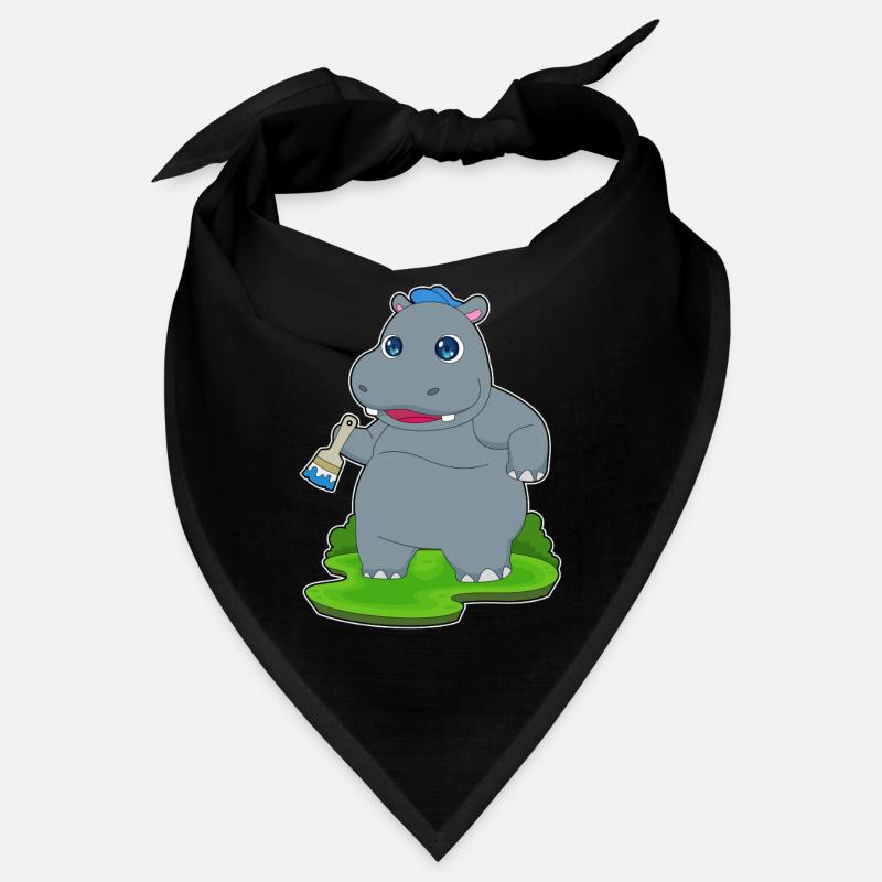 Nilpferd Maler Pinsel Malen Bandana