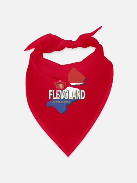 Flevoland Niederlande Retro Landkarte Holland - Bandana - Rot - Vorne