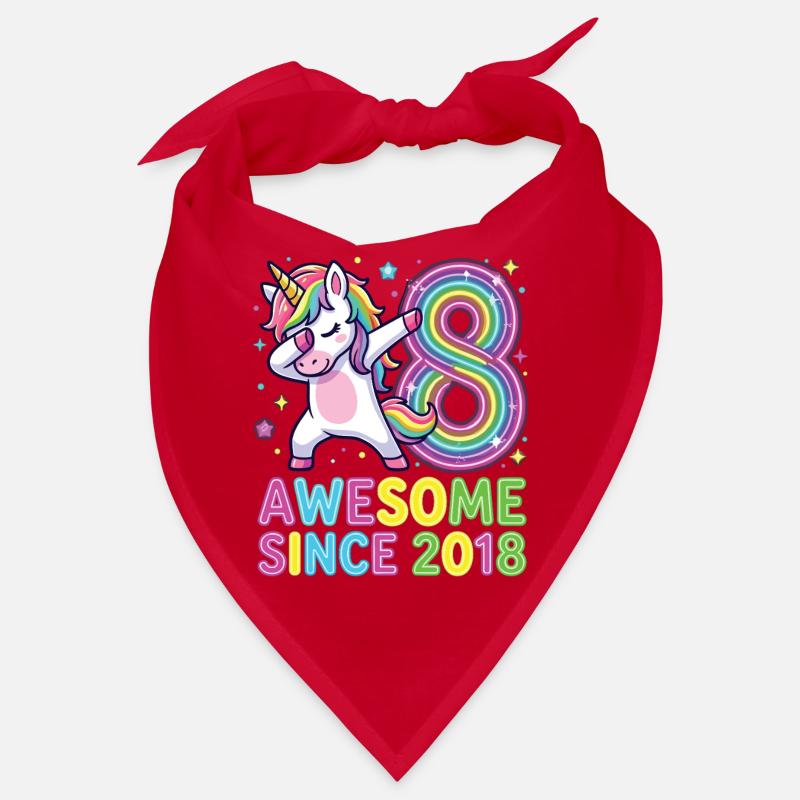 Awesome Since 2018 Einhorn Regenbogen 8 Bandana