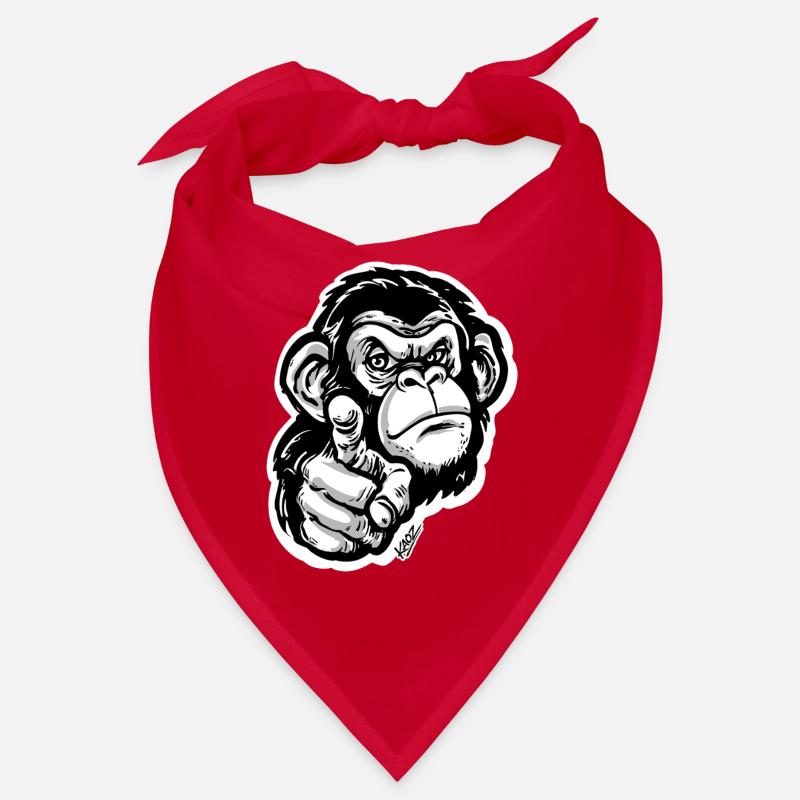 Monochrome Monkey Pointing Bandana
