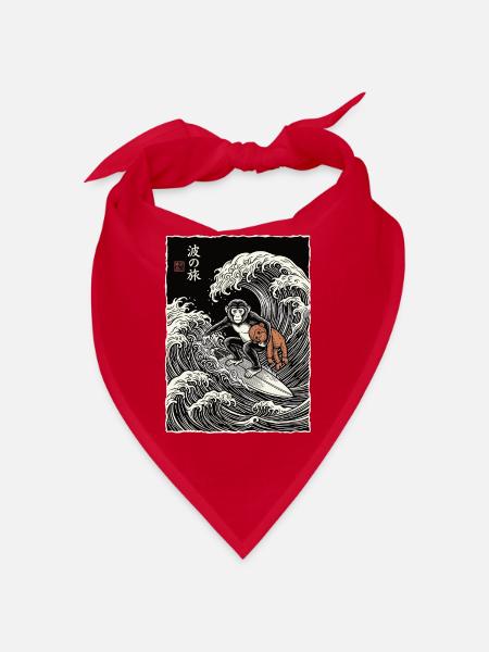 Ukiyo-e Baby Monkey Punch - Bandana - Rot - Vorne