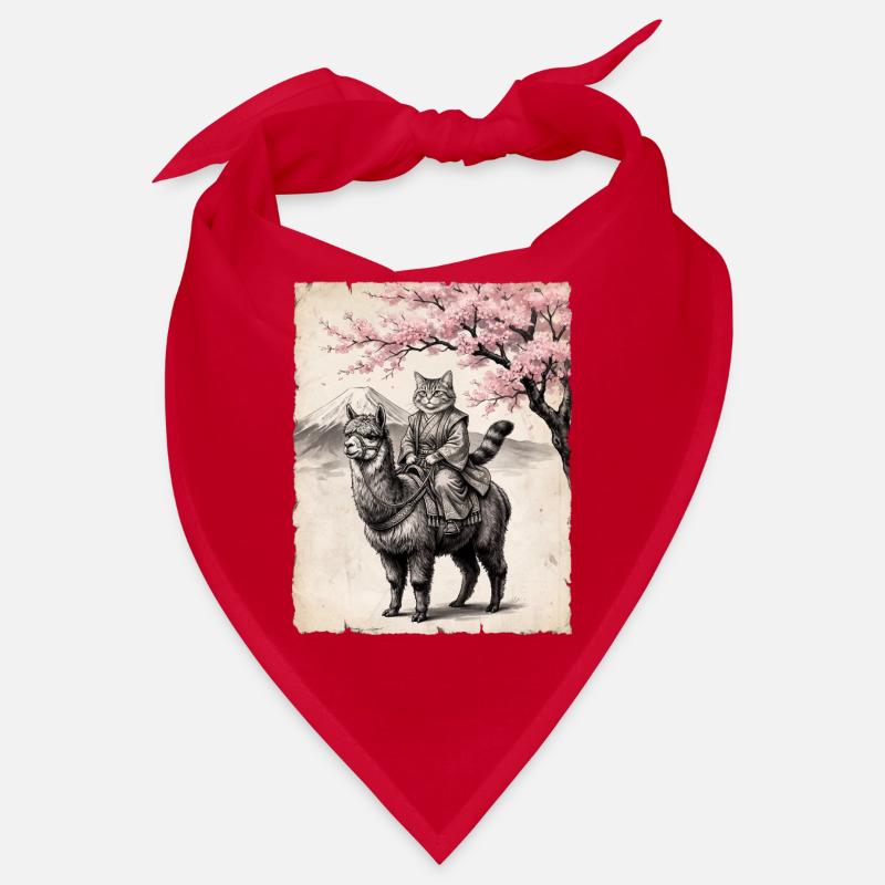Le chat chevauche le lama Bandana
