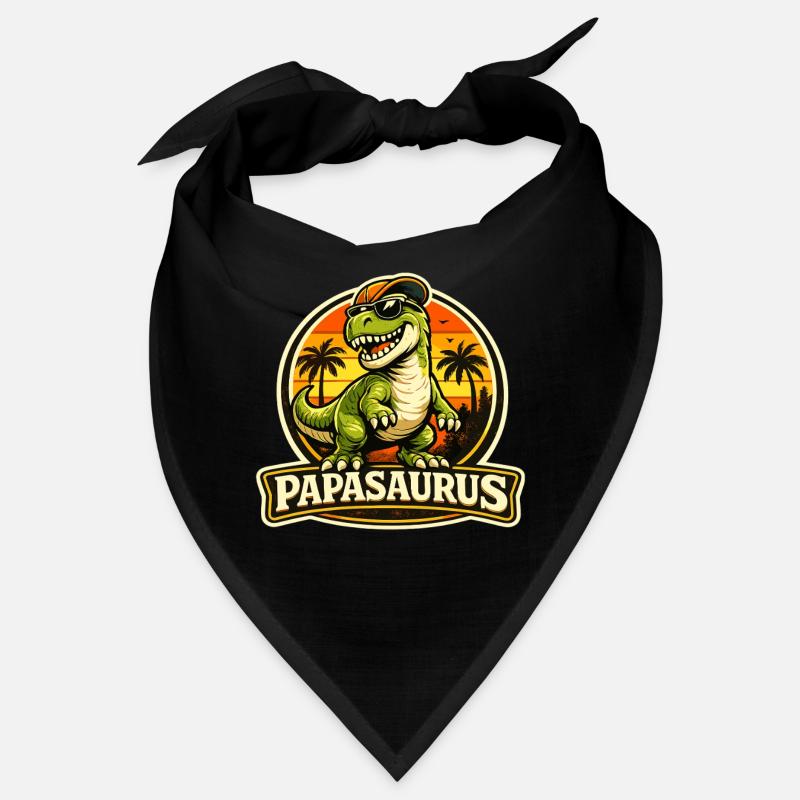 Papasaurus Dino en version rétro au coucher de soleil Bandana